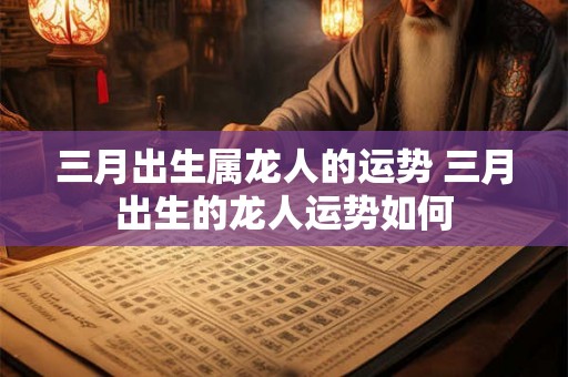 三月出生属龙人的运势 三月出生的龙人运势如何 三月出生属龙人的运势 三月出生的龙人运势如何