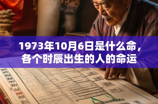 1973年10月6日是什么命，各个时辰出生的人的命运