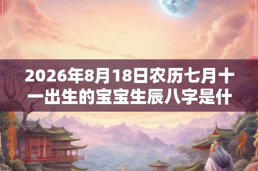 2026年8月18日农历七月十一出生的宝宝生辰八字是什么