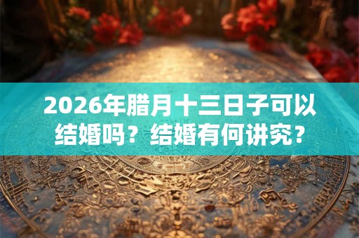 2026年腊月十三日子可以结婚吗？结婚有何讲究？