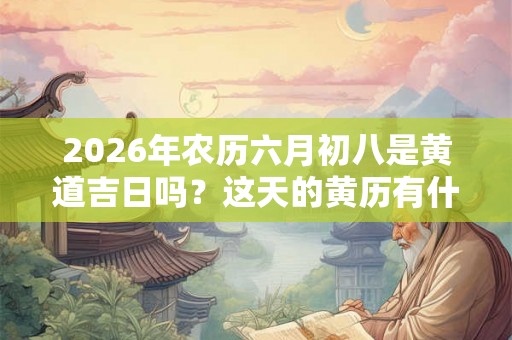 2026年农历六月初八是黄道吉日吗?这天的黄历有什么宜忌? 2026年农历六月初八是黄道吉日吗?这天的黄历有什么宜忌?