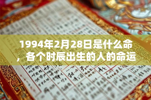 1994年2月28日是什么命，各个时辰出生的人的命运