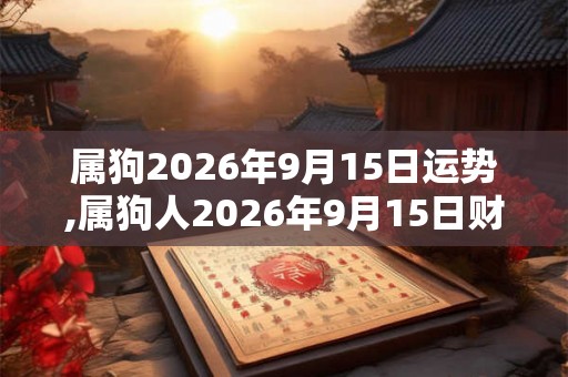 属狗2026年9月15日运势,属狗人2026年9月15日财运,生肖狗2026年9月15日运势