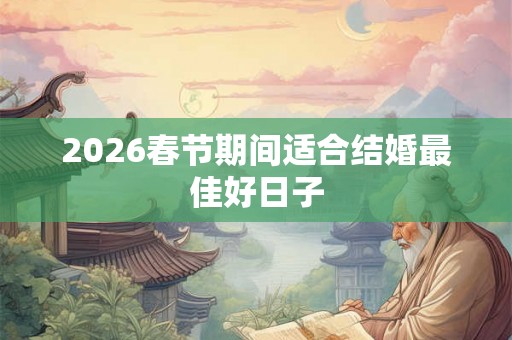 2026春节期间适合结婚最佳好日子