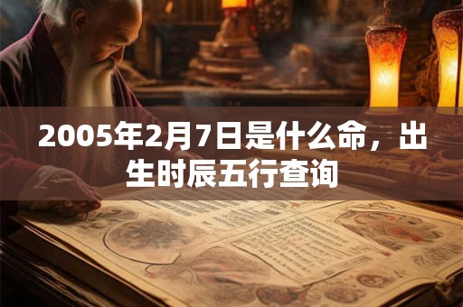 2005年2月7日是什么命，出生时辰五行查询