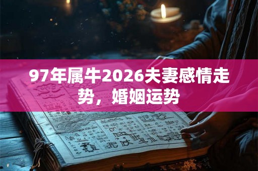 97年属牛2026夫妻感情走势，婚姻运势