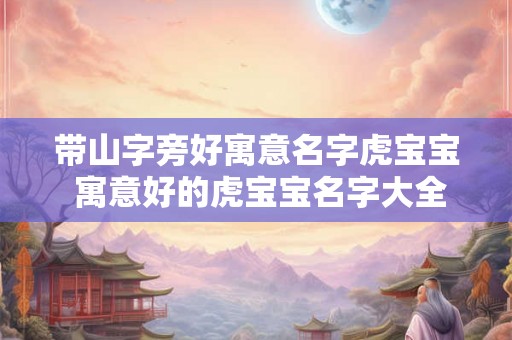 带山字旁好寓意名字虎宝宝 寓意好的虎宝宝名字大全