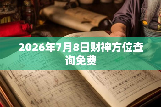 2026年7月8日财神方位查询免费