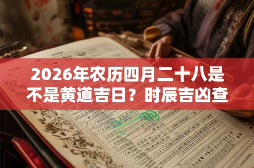 2026年农历四月二十八是不是黄道吉日？时辰吉凶查询！