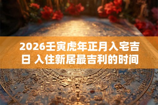 2026壬寅虎年正月入宅吉日 入住新居最吉利的时间 2026壬寅虎年正月入宅吉日 入住新居最吉利的时间