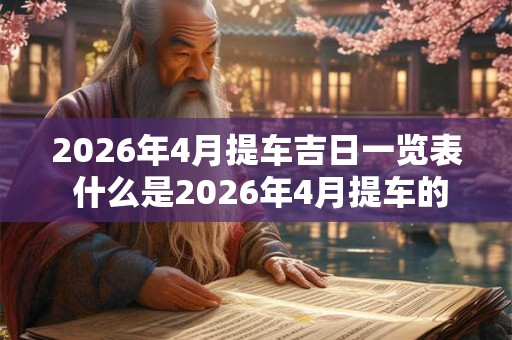 2026年4月提车吉日一览表 什么是2026年4月提车的吉日一览表 2026年4月提车吉日一览表 什么是2026年4月提车的吉日一览表