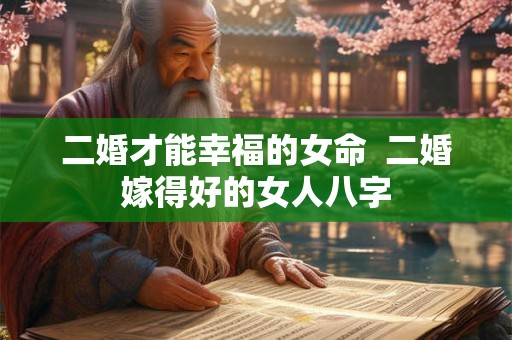 二婚才能幸福的女命  二婚嫁得好的女人八字