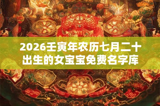 2026壬寅年农历七月二十出生的女宝宝免费名字库 2026壬寅年农历七月二十出生的女宝宝免费名字库