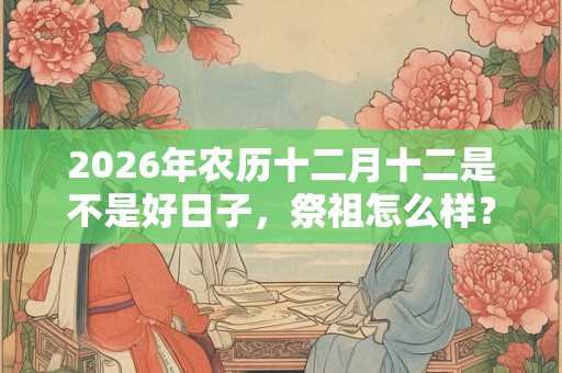 2026年农历十二月十二是不是好日子，祭祖怎么样？