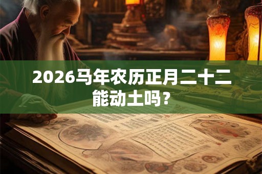 2026马年农历正月二十二能动土吗？