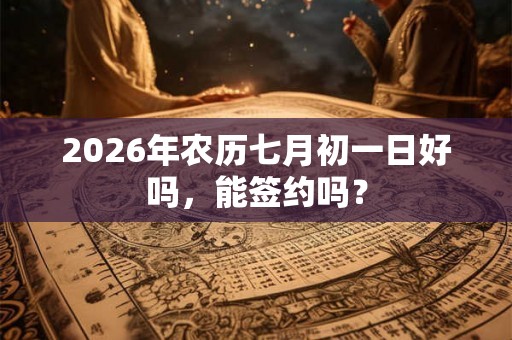 2026年农历七月初一日好吗，能签约吗？