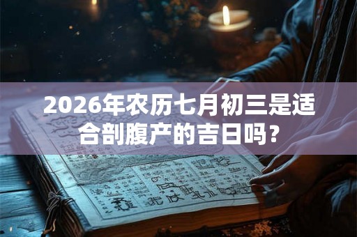 2026年农历七月初三是适合剖腹产的吉日吗？