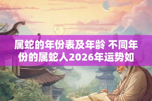 属蛇的年份表及年龄 不同年份的属蛇人2026年运势如何