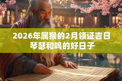 2026年属猴的2月领证吉日 琴瑟和鸣的好日子