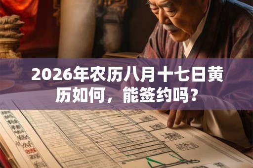 2026年农历八月十七日黄历如何，能签约吗？