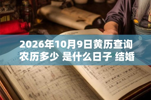 2026年10月9日黄历查询 农历多少 是什么日子 结婚吉时