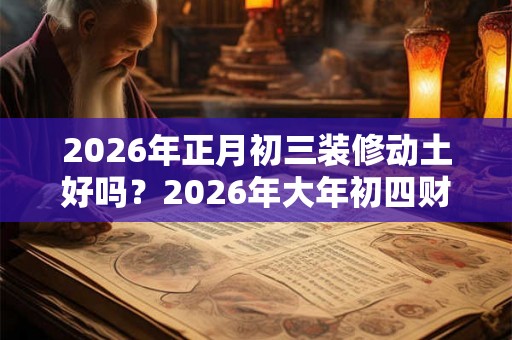 2026年正月初三装修动土好吗?2026年大年初四财喜神方位? 2026年正月初三装修动土好吗?2026年大年初四财喜神方位?