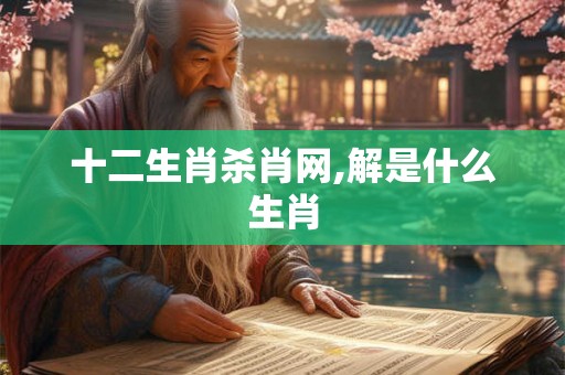 十二生肖杀肖网,解是什么生肖