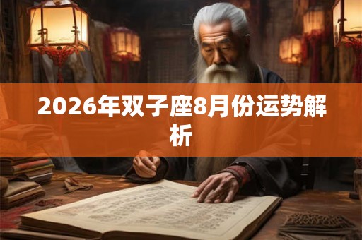 2026年双子座8月份运势解析