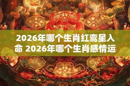 2026年哪个生肖红鸾星入命 2026年哪个生肖感情运势旺盛