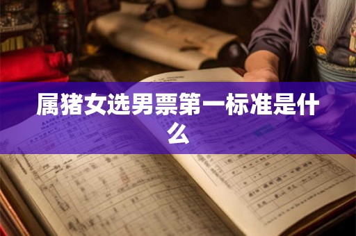 属猪女选男票第一标准是什么