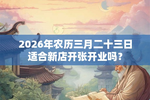 2026年农历三月二十三日适合新店开张开业吗？