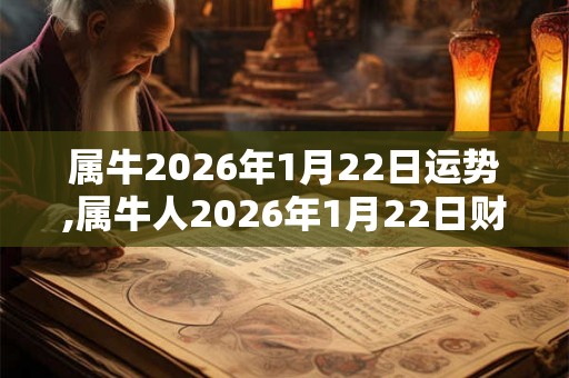 属牛2026年1月22日运势,属牛人2026年1月22日财运,生肖牛2026年1月22日运势