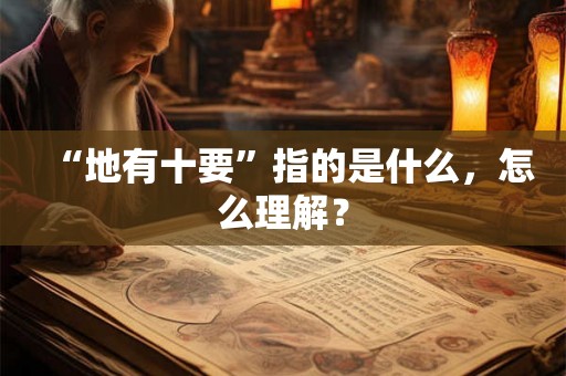 “地有十要”指的是什么，怎么理解？