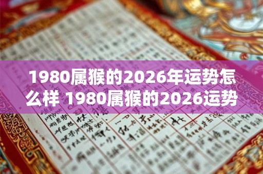 1980属猴的2026年运势怎么样 1980属猴的2026运势如何