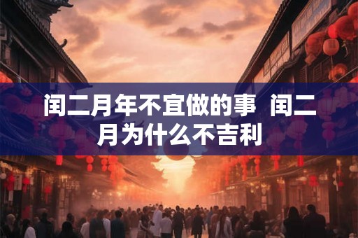 闰二月年不宜做的事  闰二月为什么不吉利