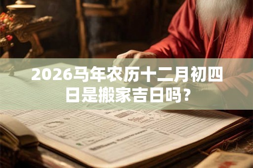 2026马年农历十二月初四日是搬家吉日吗？