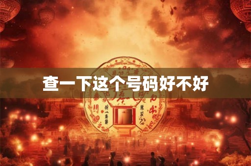 查一下这个号码好不好