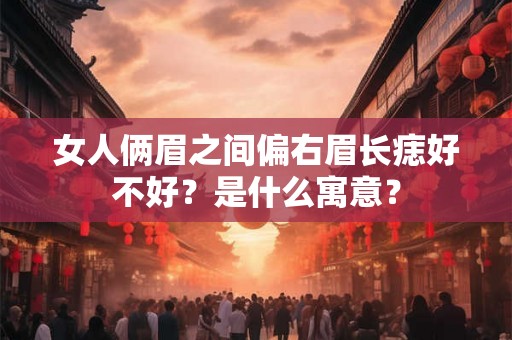 女人俩眉之间偏右眉长痣好不好？是什么寓意？