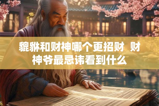 貔貅和财神哪个更招财  财神爷最忌讳看到什么