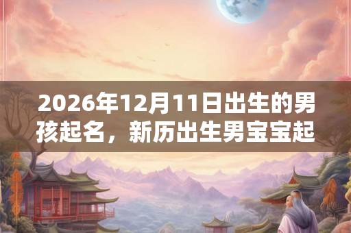 2026年12月11日出生的男孩起名，新历出生男宝宝起名