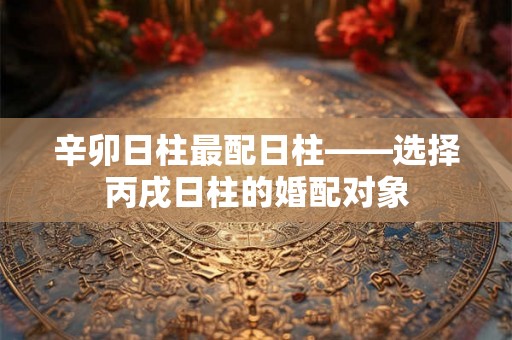 辛卯日柱最配日柱——选择丙戌日柱的婚配对象