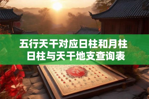 五行天干对应日柱和月柱  日柱与天干地支查询表