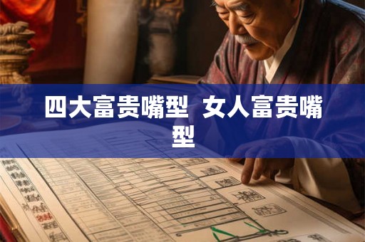 四大富贵嘴型  女人富贵嘴型