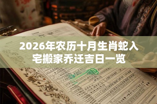 2026年农历十月生肖蛇入宅搬家乔迁吉日一览