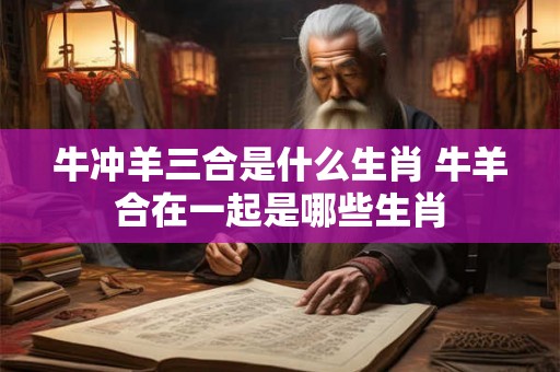 牛冲羊三合是什么生肖 牛羊合在一起是哪些生肖