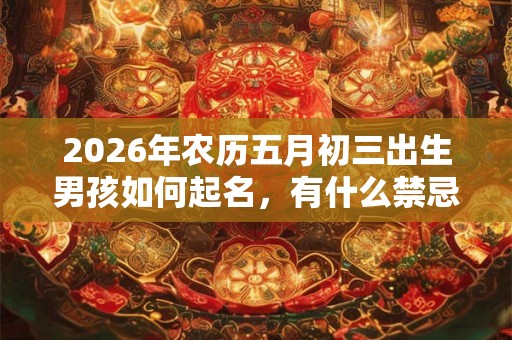 2026年农历五月初三出生男孩如何起名，有什么禁忌？
