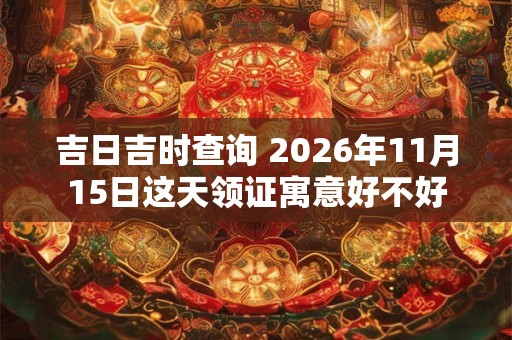 吉日吉时查询 2026年11月15日这天领证寓意好不好