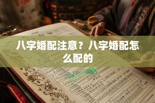 八字婚配注意？八字婚配怎么配的