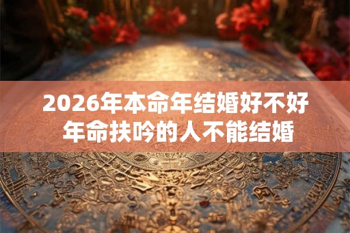 2026年本命年结婚好不好 年命扶吟的人不能结婚