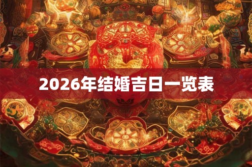 2026年结婚吉日一览表